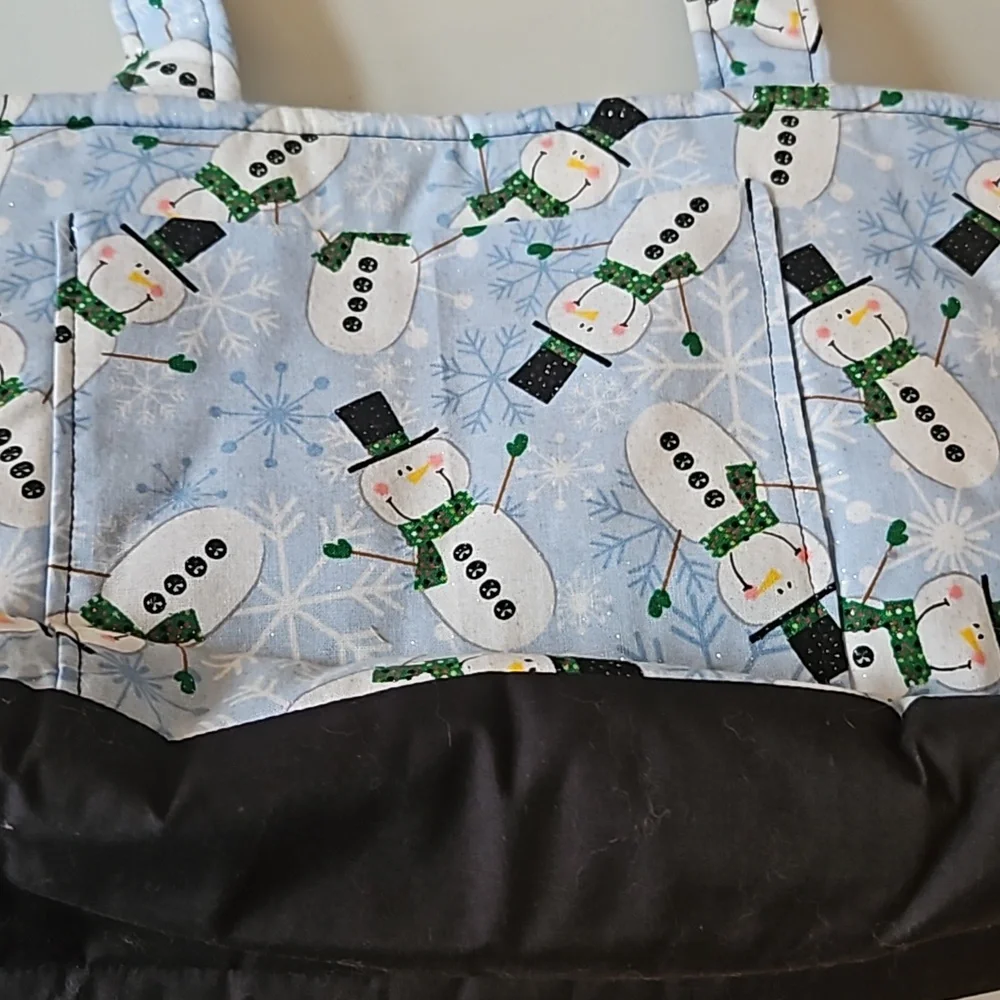 Handmade sparkle snowman purse handbag